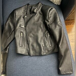 SHEIN Black Faux Leather Jacket
